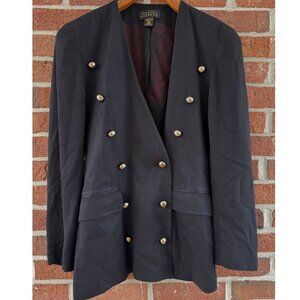 Vintage Express Double-Breasted Blazer XS Black